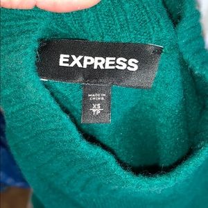 Express green mock turtle neck sweater
